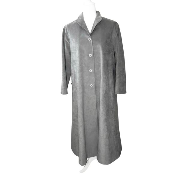 VTG 1970s Ultrasuede Full Length Coat Women's 8 | Light Gray | Made in USA | EUC - Picture 1 of 14